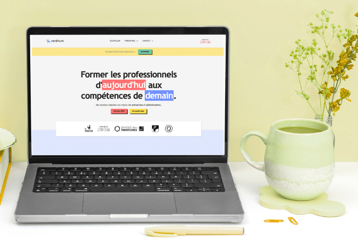 site verdinum sur ordinateur