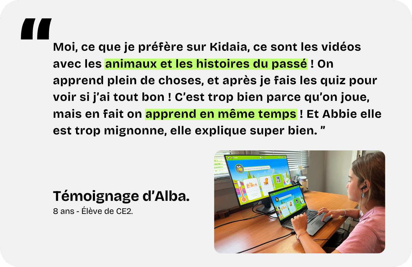 Témoignage Alba